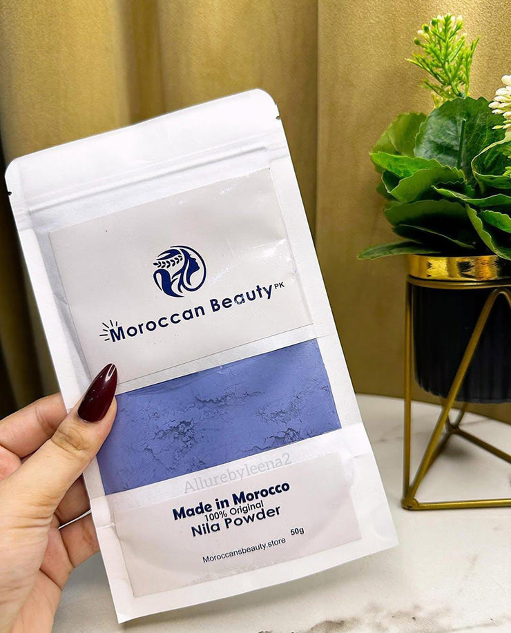 Moroccan Blue Nila Powder 150g For Skincare Face Masks, Face Scrubs, Body Cleansers