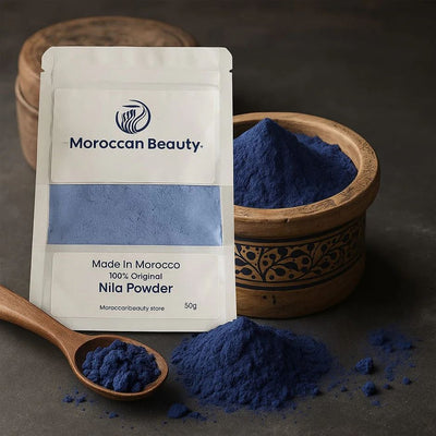 Moroccan Blue Nila Powder 150g For Skincare Face Masks, Face Scrubs, Body Cleansers