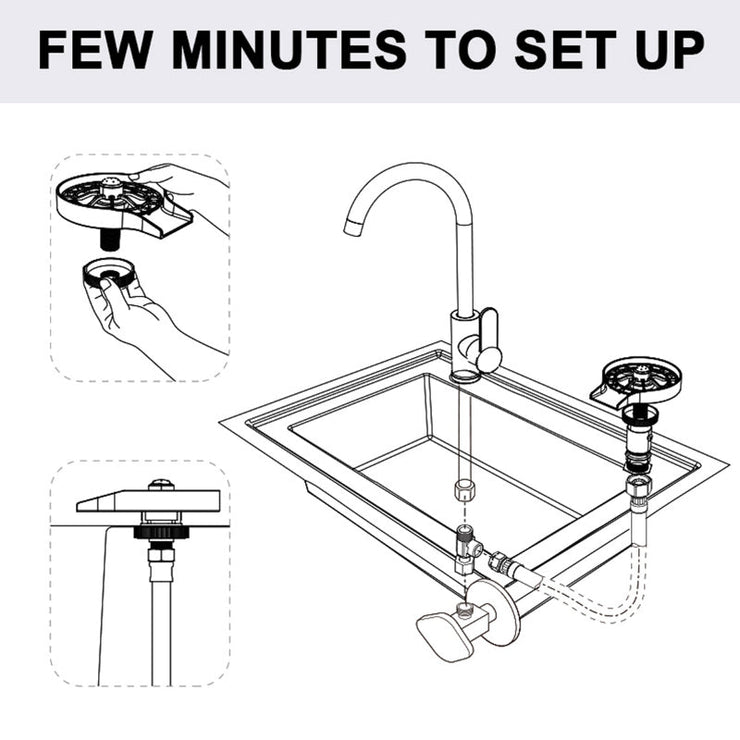 GLASS RINSER FOR KITCHEN SINK AUTOMATIC CUP WASHER